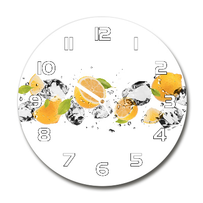 Round wall clock Lemon and water