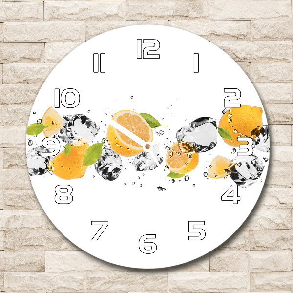 Round wall clock Lemon and water