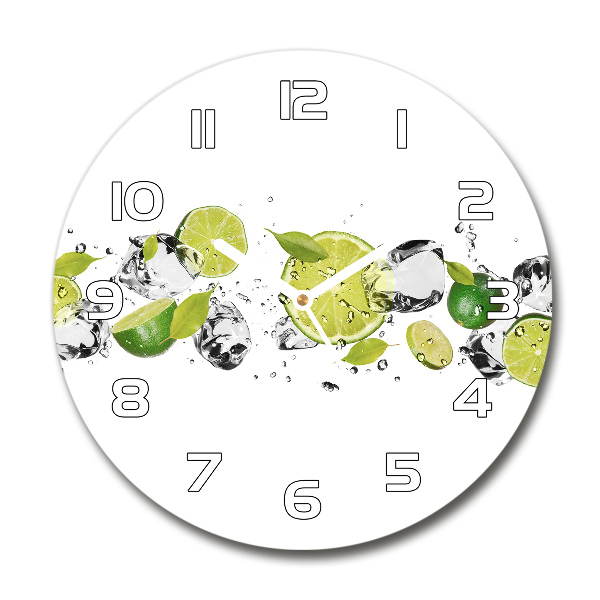 Round wall clock Lime and water