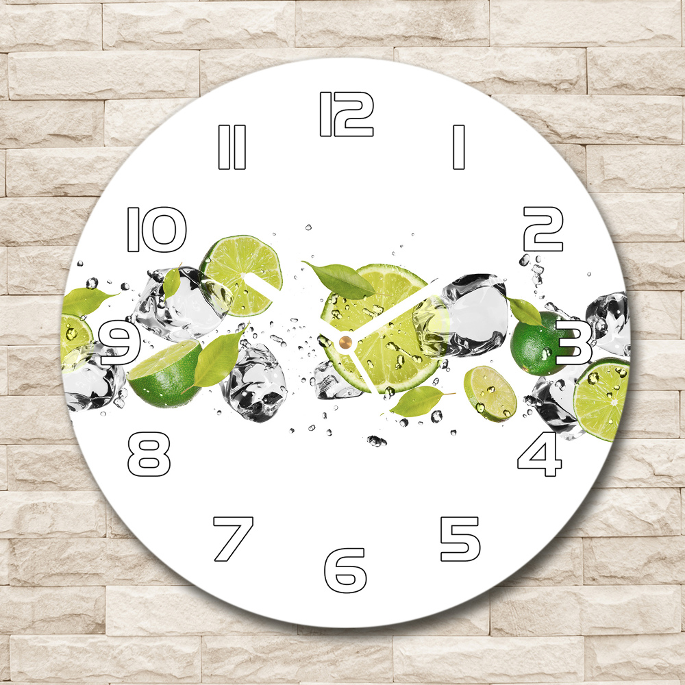 Round wall clock Lime and water