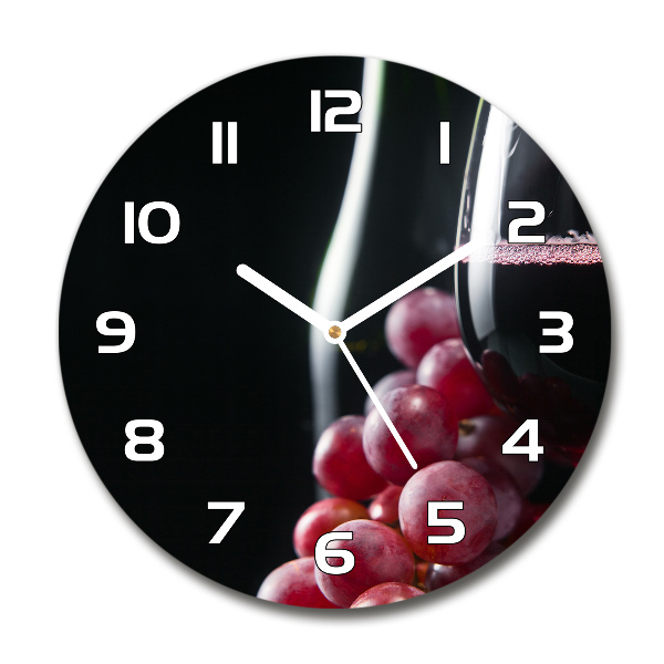 Round wall clock Grapes and wine