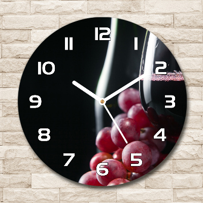 Round wall clock Grapes and wine