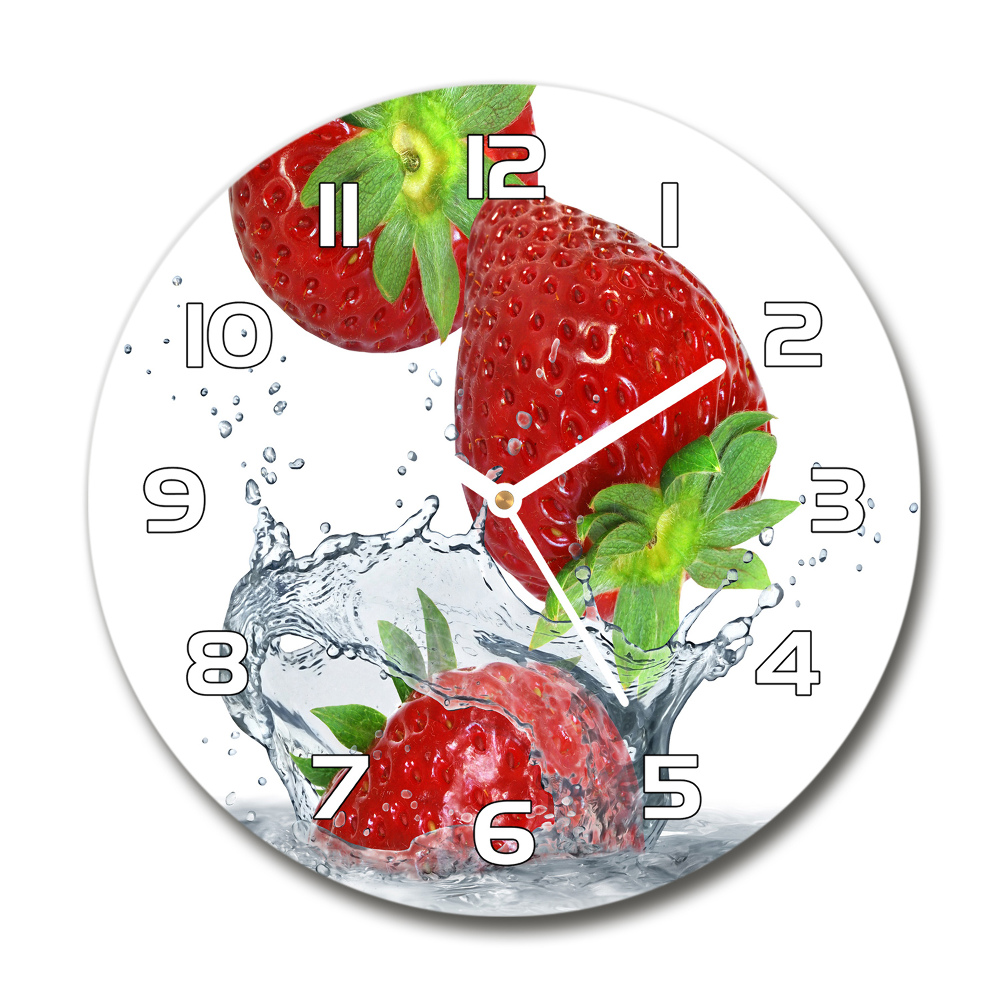 Round wall clock Strawberries and water