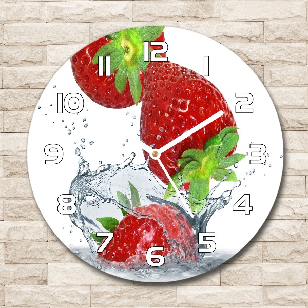 Round wall clock Strawberries and water