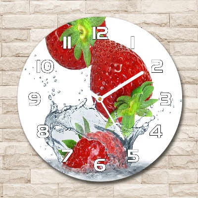 Round wall clock Strawberries and water