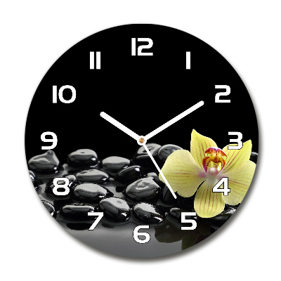 Round clock glass Orchid