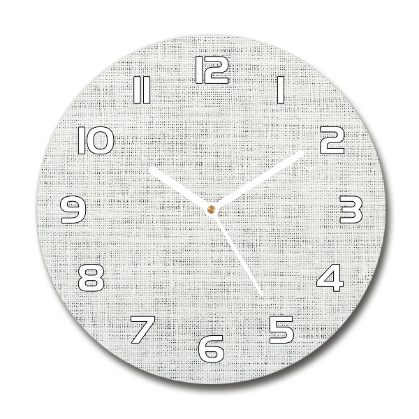 Round wall clock Linen white canvas