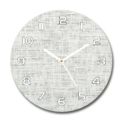 Round wall clock Linen white canvas