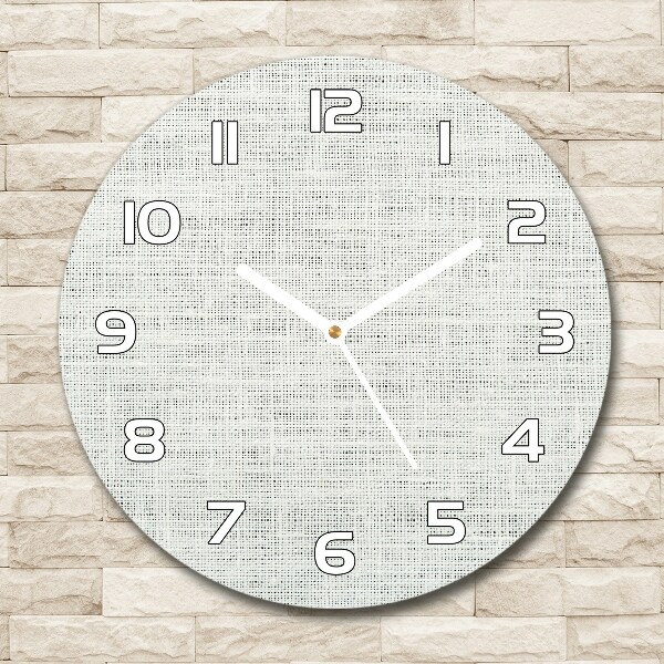 Round wall clock Linen white canvas