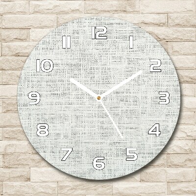 Round wall clock Linen white canvas