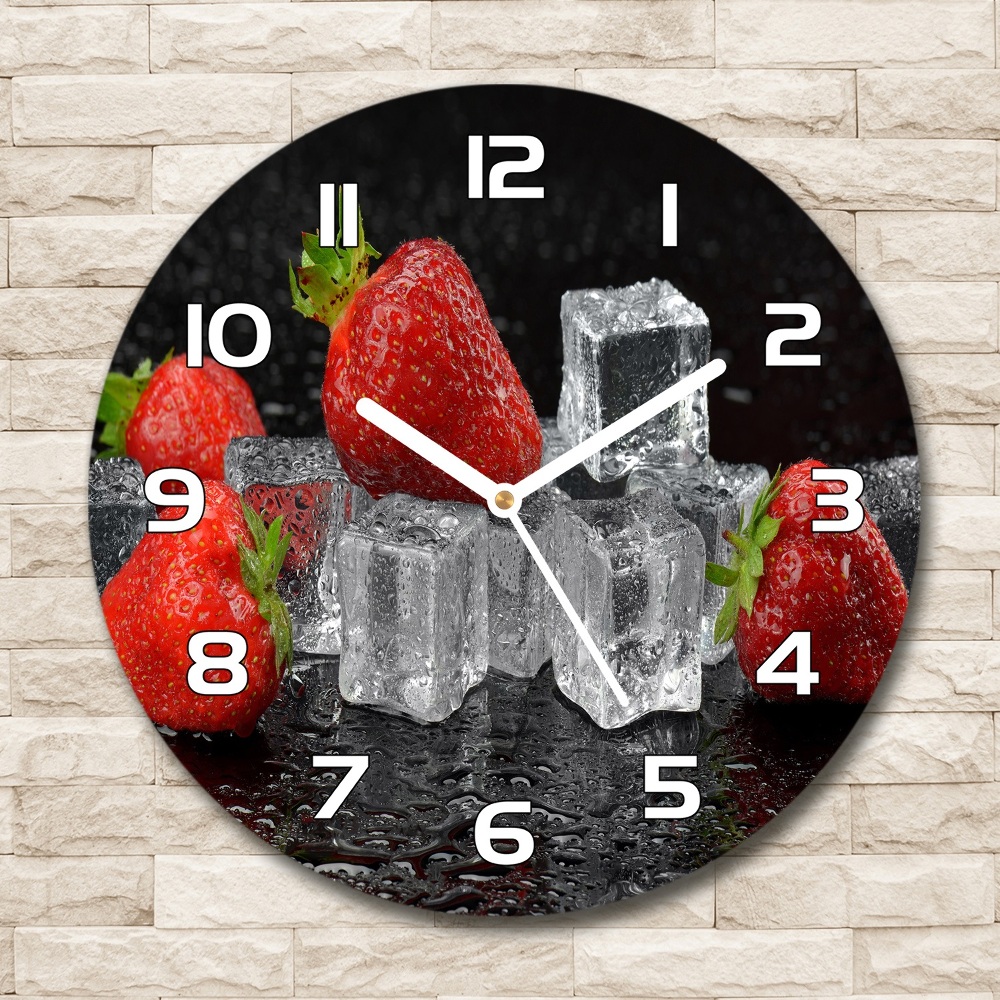 Round wall clock Ice strawberries