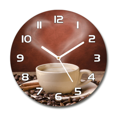 Round wall clock Aromatic coffee