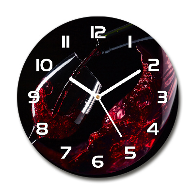 Round clock glass Red wine