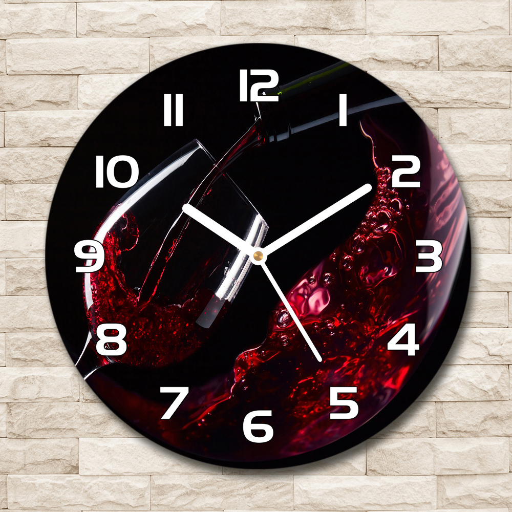 Round clock glass Red wine