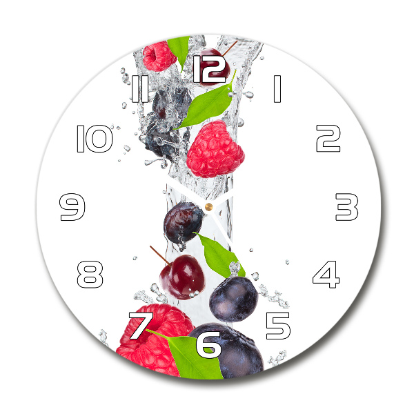 Round glass clock Fruit and water