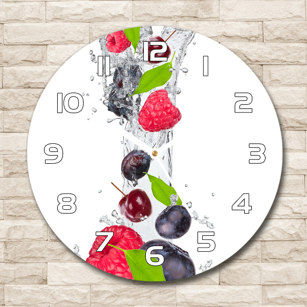 Round glass clock Fruit and water