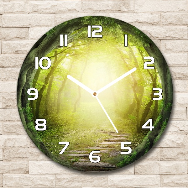 Round wall clock Tunnel of trees