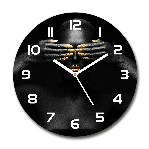 Round wall clock A woman in black