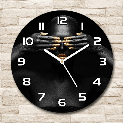 Round wall clock A woman in black