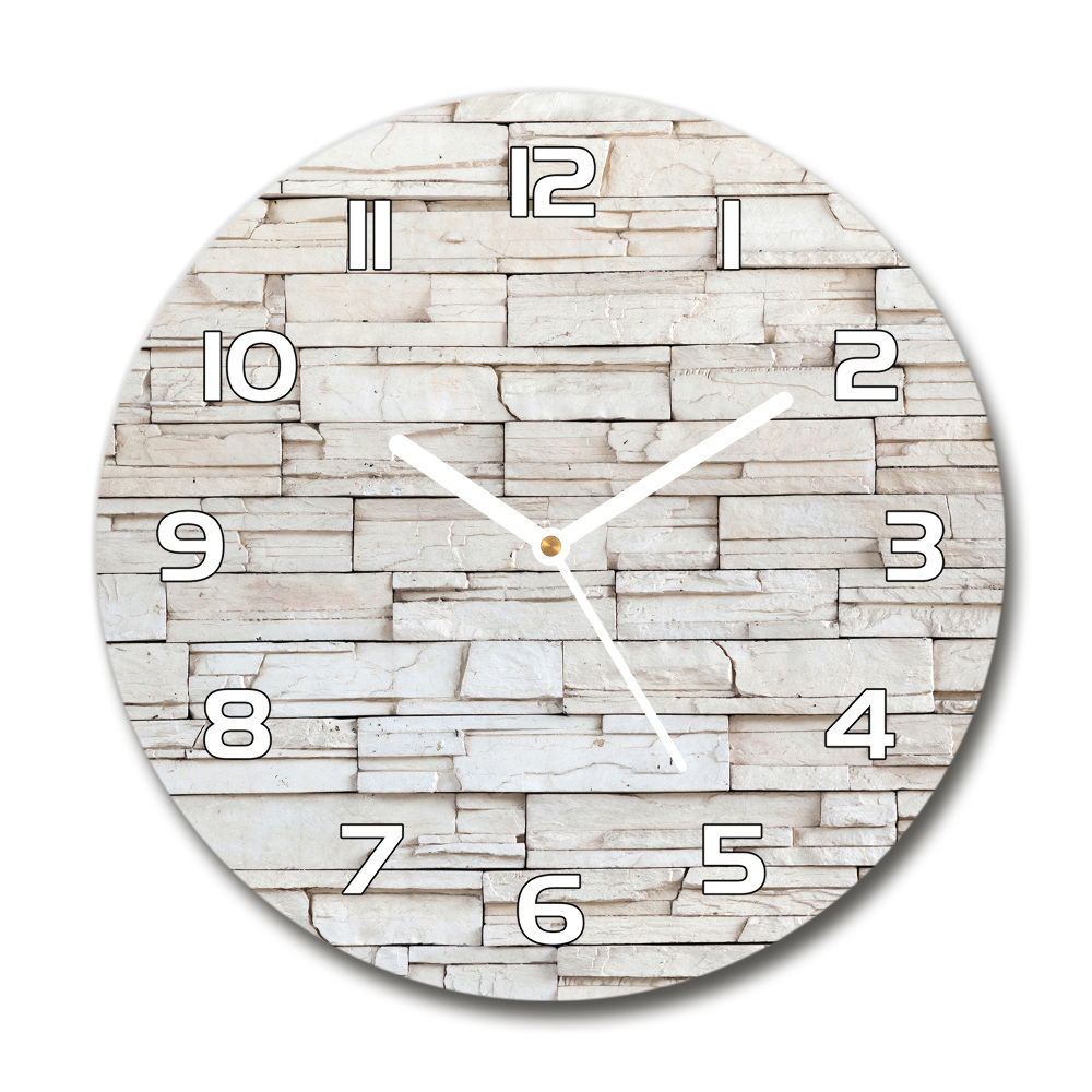 Round wall clock White wall stone