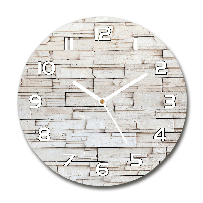 Round wall clock White wall stone