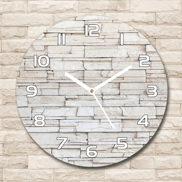 Round wall clock White wall stone