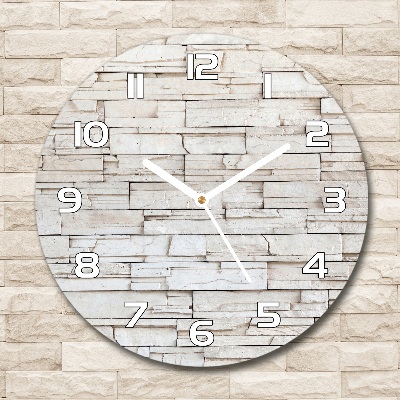 Round wall clock White wall stone