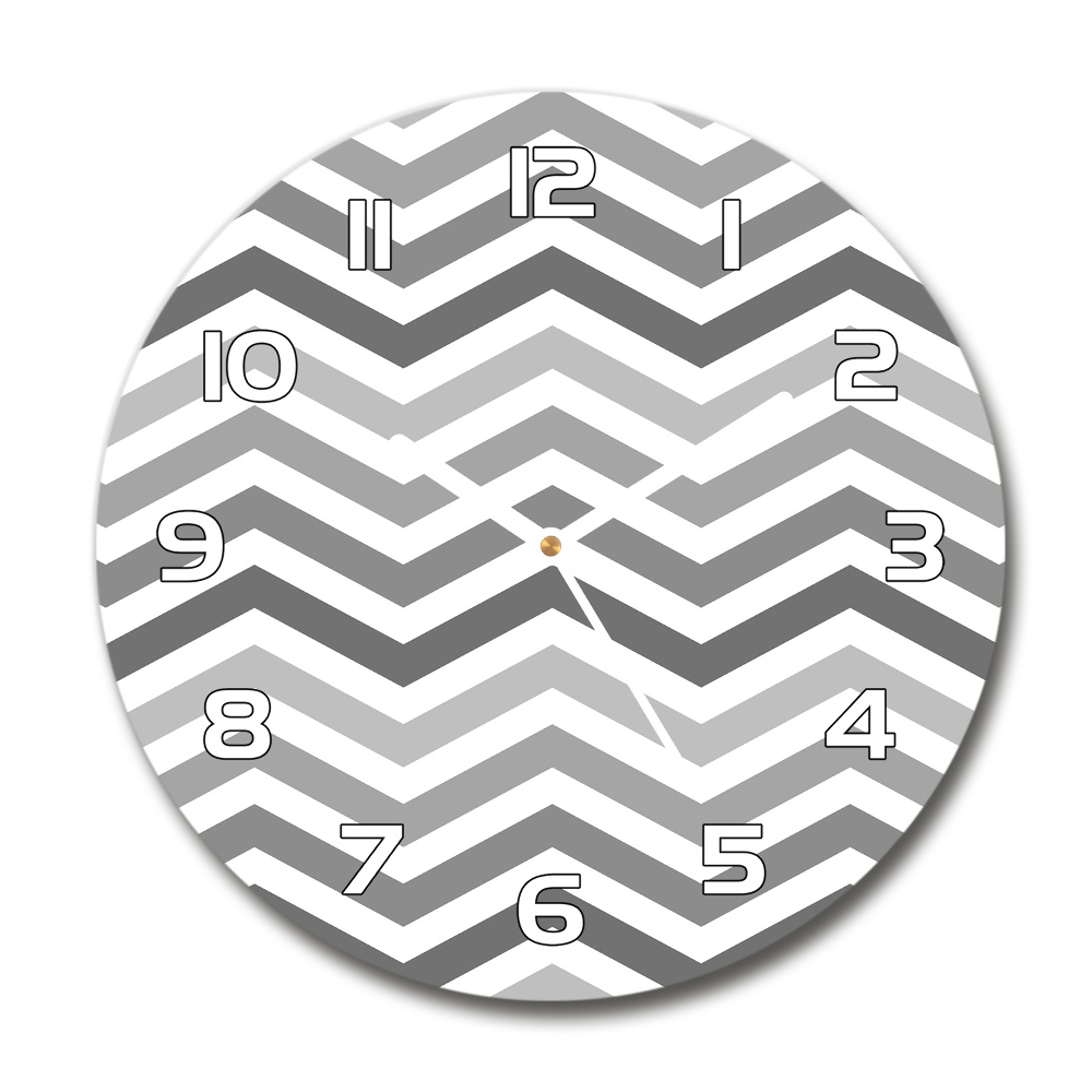 Round wall clock Gray zigzags