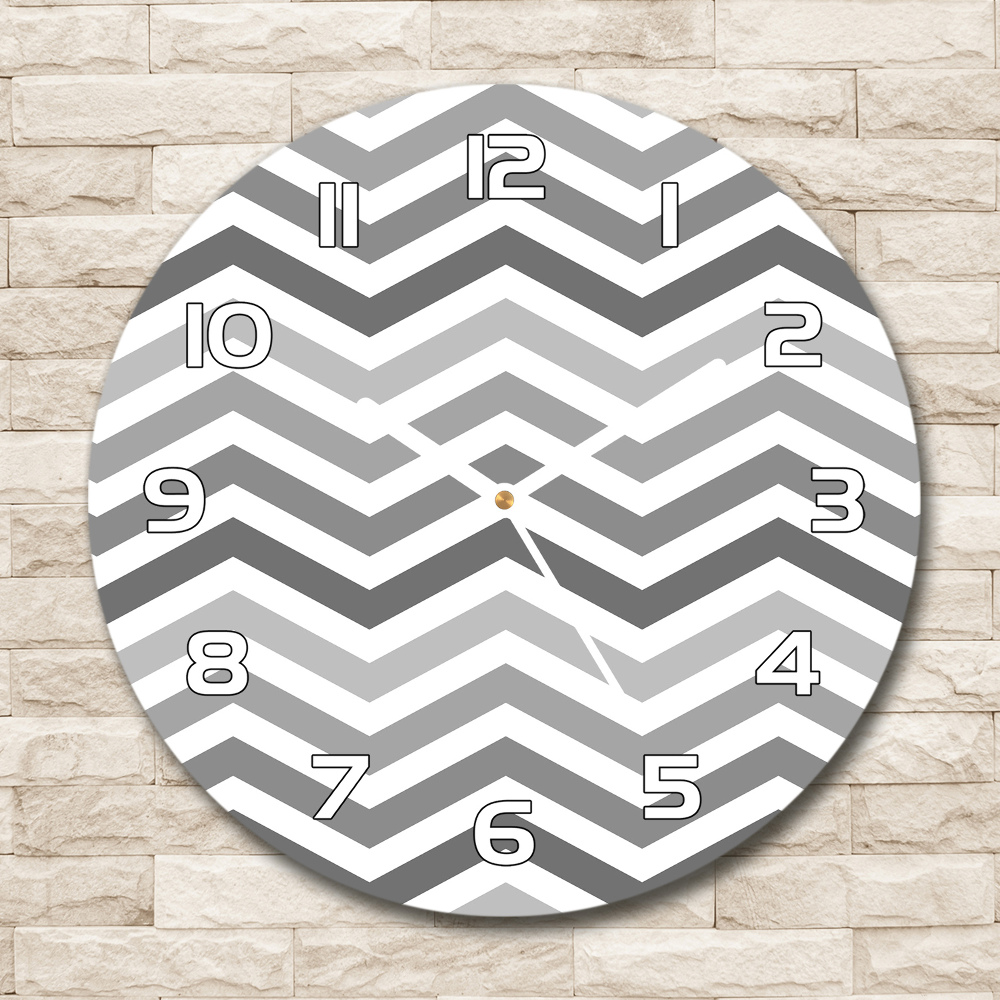 Round wall clock Gray zigzags