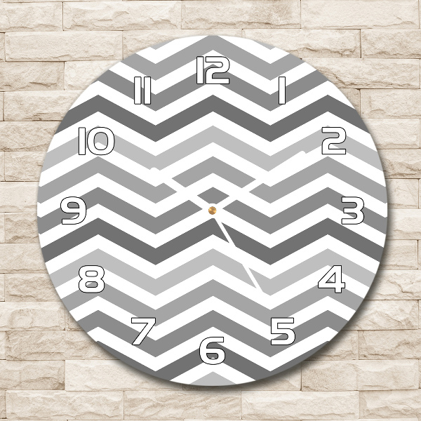 Round wall clock Gray zigzags