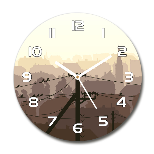 Round wall clock City voltage line