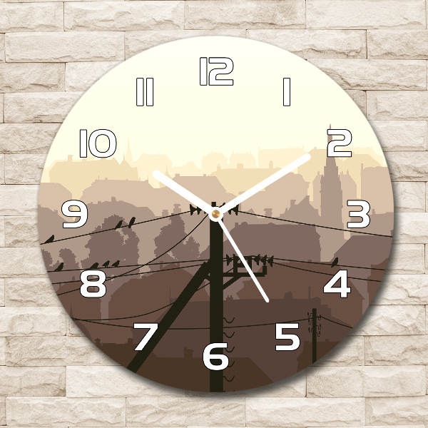 Round wall clock City voltage line