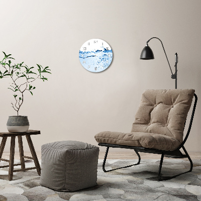 Round wall clock Water