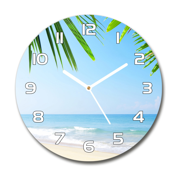 Round wall clock Tropical beach