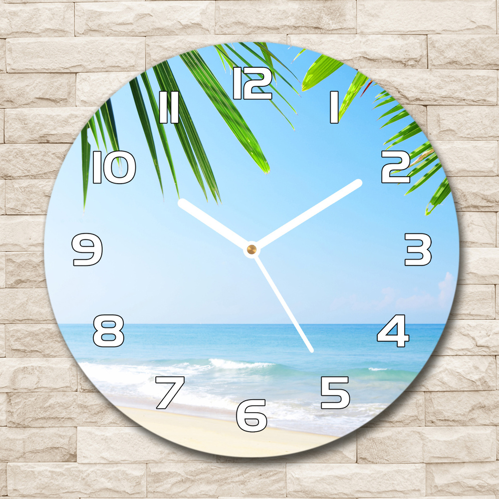 Round wall clock Tropical beach