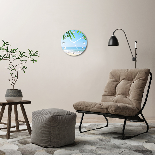 Round wall clock Tropical beach