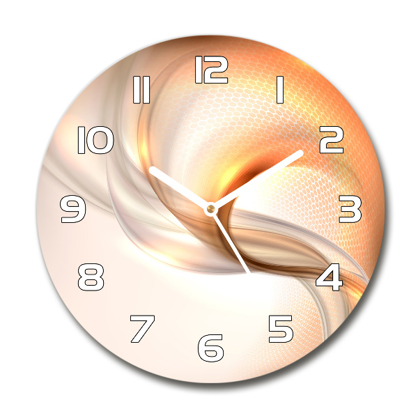 Round glass wall clock Abstract background