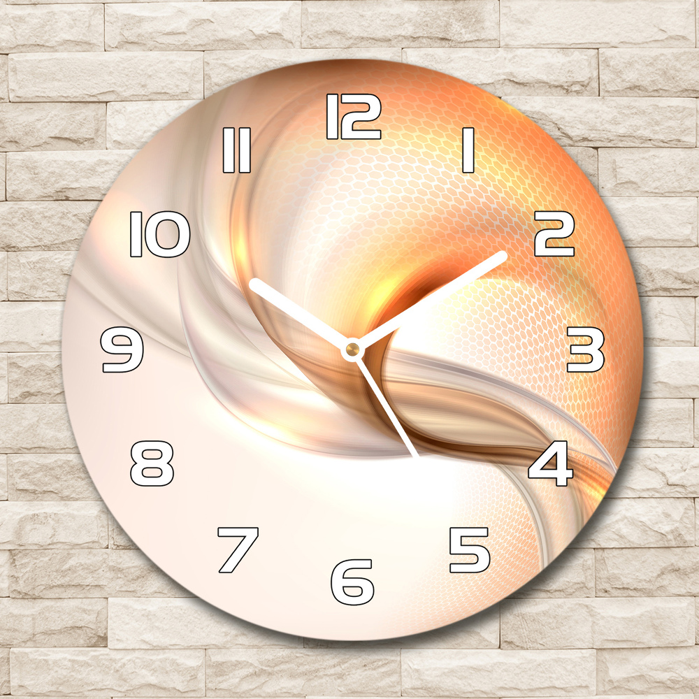 Round glass wall clock Abstract background