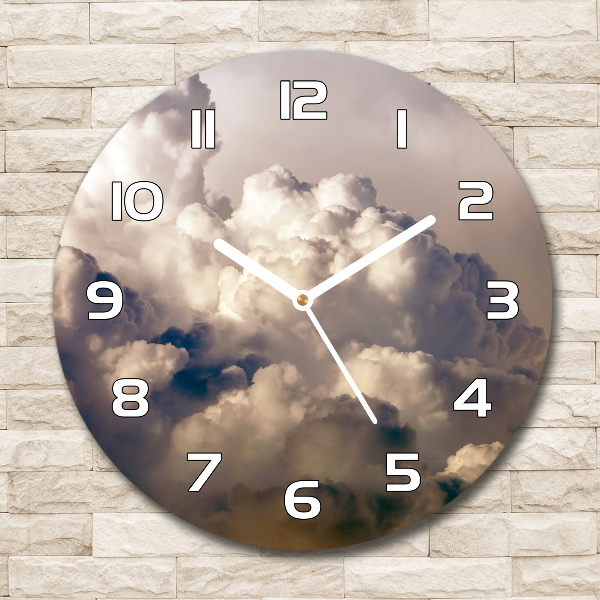 Round wall clock Clouds in the sky