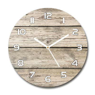 Round wall clock Wooden background