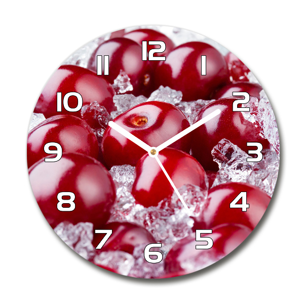 Round clock glass Frozen cherry