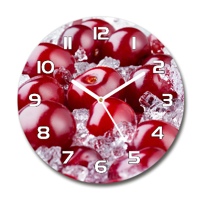 Round clock glass Frozen cherry