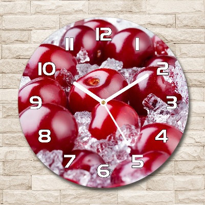 Round clock glass Frozen cherry