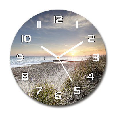 Round wall clock Sunset and dunes