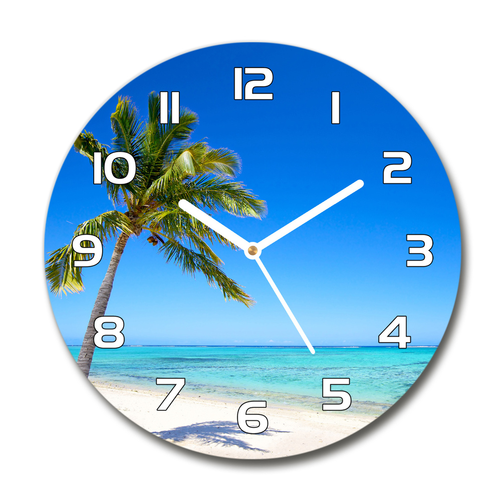 Round wall clock Tropical beach