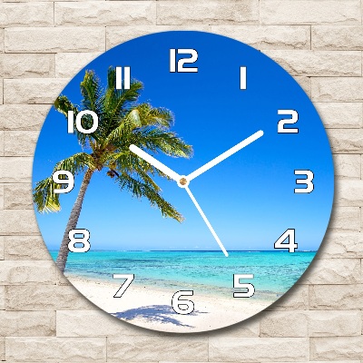 Round wall clock Tropical beach