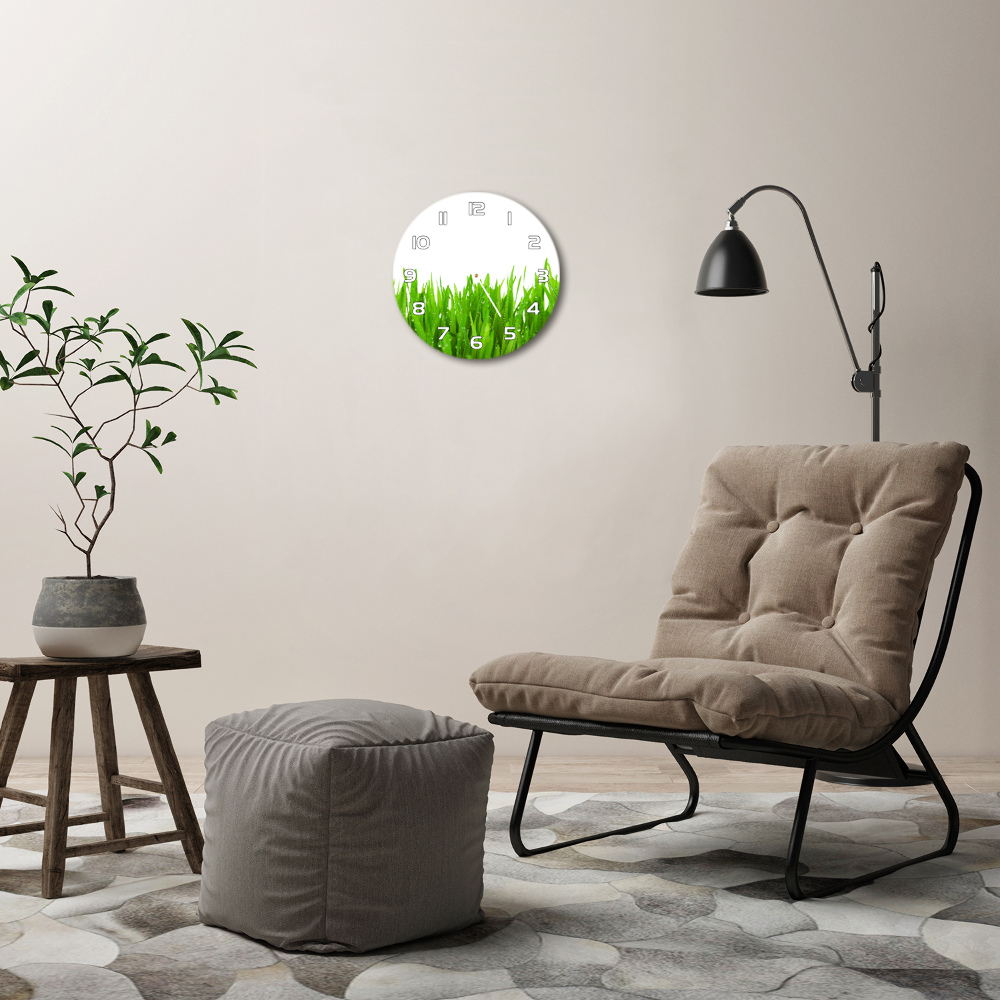 Round clock glass Grass