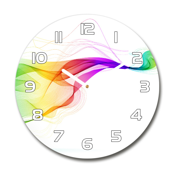Round clock glass Colorful abstraction