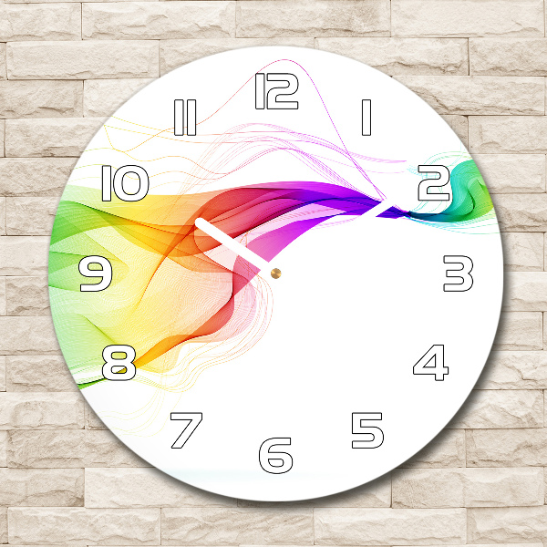 Round clock glass Colorful abstraction