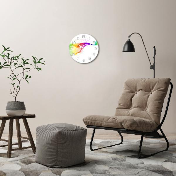 Round clock glass Colorful abstraction